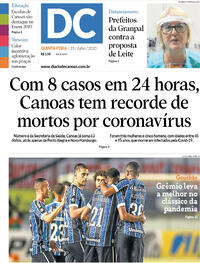 Capa do jornal Diário de Canoas 23/07/2020
