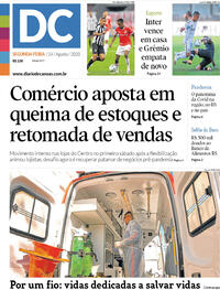 Capa do jornal Diário de Canoas 24/08/2020