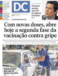 Capa do jornal Diário de Canoas 27/04/2020