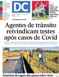 Capa do jornal Diário de Canoas 30/07/2020