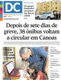 Capa do jornal Diário de Canoas 30/12/2020
