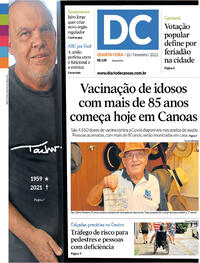 Capa do jornal Diário de Canoas 10/02/2021