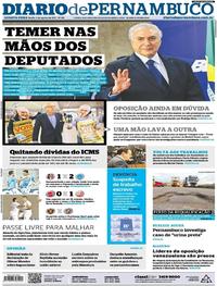 Capa do jornal Diario de Pernambuco 02/08/2017