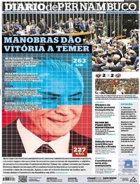 Capa do jornal Diario de Pernambuco 03/08/2017