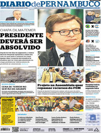 Capa do jornal Diario de Pernambuco 09/06/2017