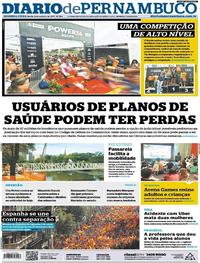 Capa do jornal Diario de Pernambuco 09/10/2017