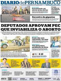 Capa do jornal Diario de Pernambuco 09/11/2017