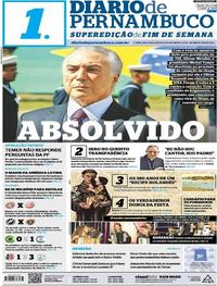 Capa do jornal Diario de Pernambuco 10/06/2017