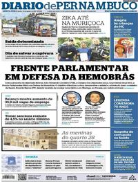 Capa do jornal Diario de Pernambuco 10/08/2017