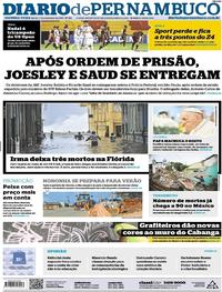 Capa do jornal Diario de Pernambuco 11/09/2017