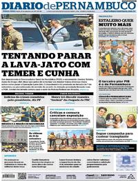 Capa do jornal Diario de Pernambuco 12/09/2017