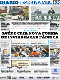 Capa do jornal Diario de Pernambuco 13/09/2017