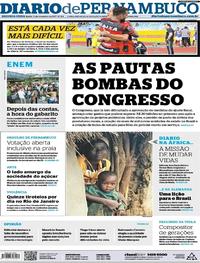 Capa do jornal Diario de Pernambuco 13/11/2017