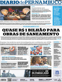 Capa do jornal Diario de Pernambuco 13/12/2017