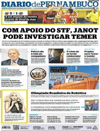 Capa do jornal Diario de Pernambuco 14/09/2017