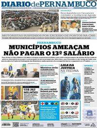 Capa do jornal Diario de Pernambuco 15/11/2017