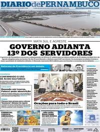 Capa do jornal Diario de Pernambuco 16/06/2017