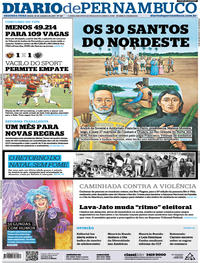 Capa do jornal Diario de Pernambuco 16/10/2017