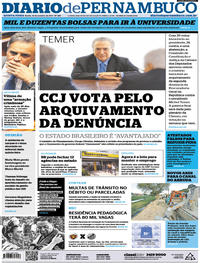 Capa do jornal Diario de Pernambuco 19/10/2017