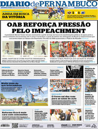 Capa do jornal Diario de Pernambuco 22/05/2017