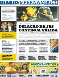Capa do jornal Diario de Pernambuco 23/06/2017