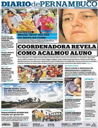 Capa do jornal Diario de Pernambuco 23/10/2017
