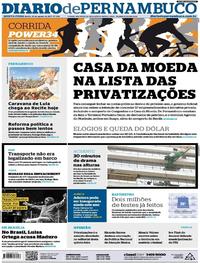 Capa do jornal Diario de Pernambuco 24/08/2017