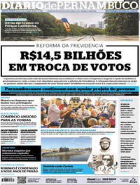 Capa do jornal Diario de Pernambuco 24/11/2017