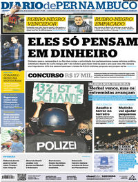 Capa do jornal Diario de Pernambuco 25/09/2017