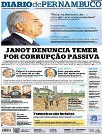 Capa do jornal Diario de Pernambuco 27/06/2017