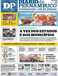 Capa do jornal Diario de Pernambuco 27/08/2017