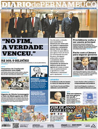 Capa do jornal Diario de Pernambuco 27/10/2017