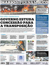 Capa do jornal Diario de Pernambuco 31/08/2017