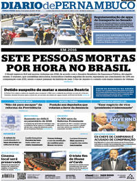 Capa do jornal Diario de Pernambuco 31/10/2017