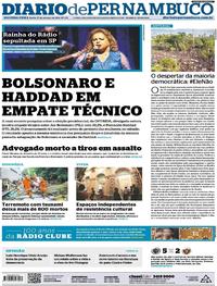 Capa do jornal Diario de Pernambuco 01/10/2018