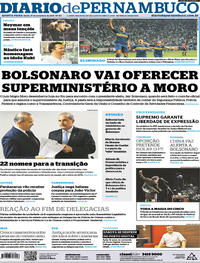 Capa do jornal Diario de Pernambuco 01/11/2018