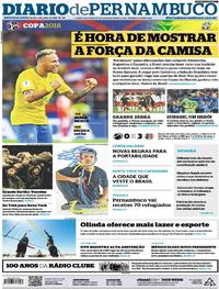 Capa do jornal Diario de Pernambuco 02/07/2018