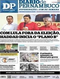 Capa do jornal Diario de Pernambuco 02/09/2018