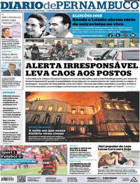 Capa do jornal Diario de Pernambuco 03/09/2018