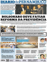 Capa do jornal Diario de Pernambuco 05/12/2018