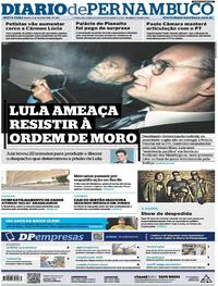 Capa do jornal Diario de Pernambuco 06/04/2018