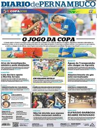 Capa do jornal Diario de Pernambuco 06/07/2018