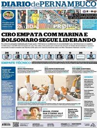 Capa do jornal Diario de Pernambuco 06/09/2018