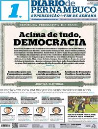 Capa do jornal Diario de Pernambuco 06/10/2018
