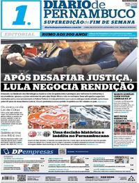 Capa do jornal Diario de Pernambuco 07/04/2018