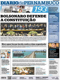 Capa do jornal Diario de Pernambuco 07/11/2018