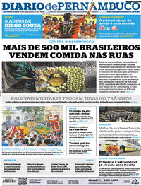 Capa do jornal Diario de Pernambuco 08/01/2018