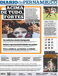 Capa do jornal Diario de Pernambuco 08/03/2018