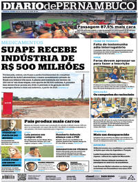 Capa do jornal Diario de Pernambuco 08/05/2018