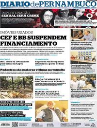 Capa do jornal Diario de Pernambuco 08/08/2018